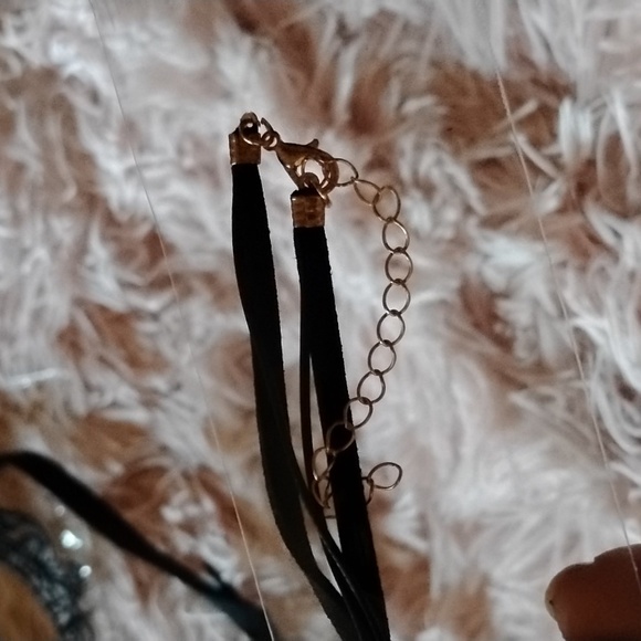 NWT.  Black lace eye mask, black silk ribbon choker and lace fingerless gloves. - Picture 8 of 8